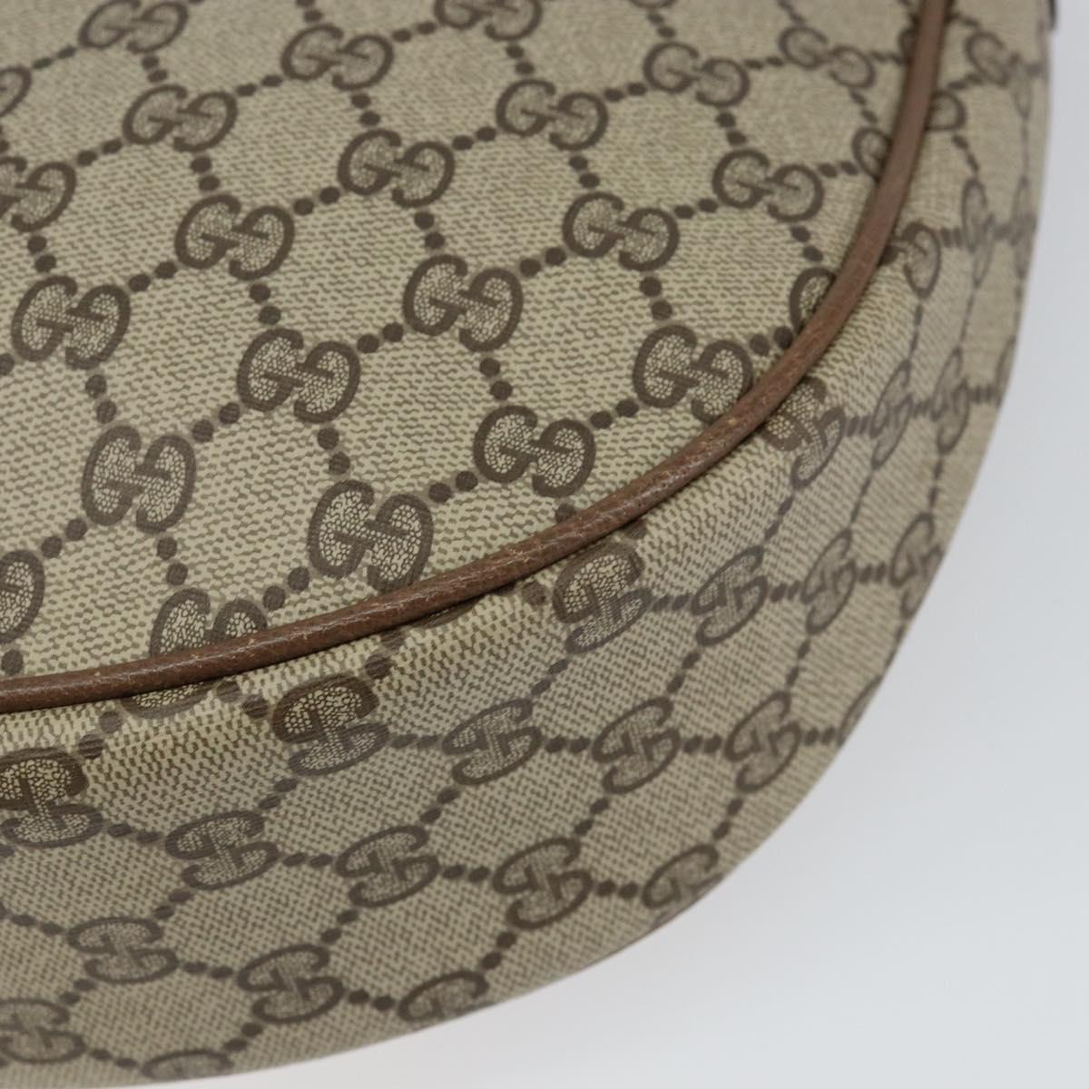 GUCCI GG Supreme Shoulder Bag PVC Beige Gold Auth ep12173