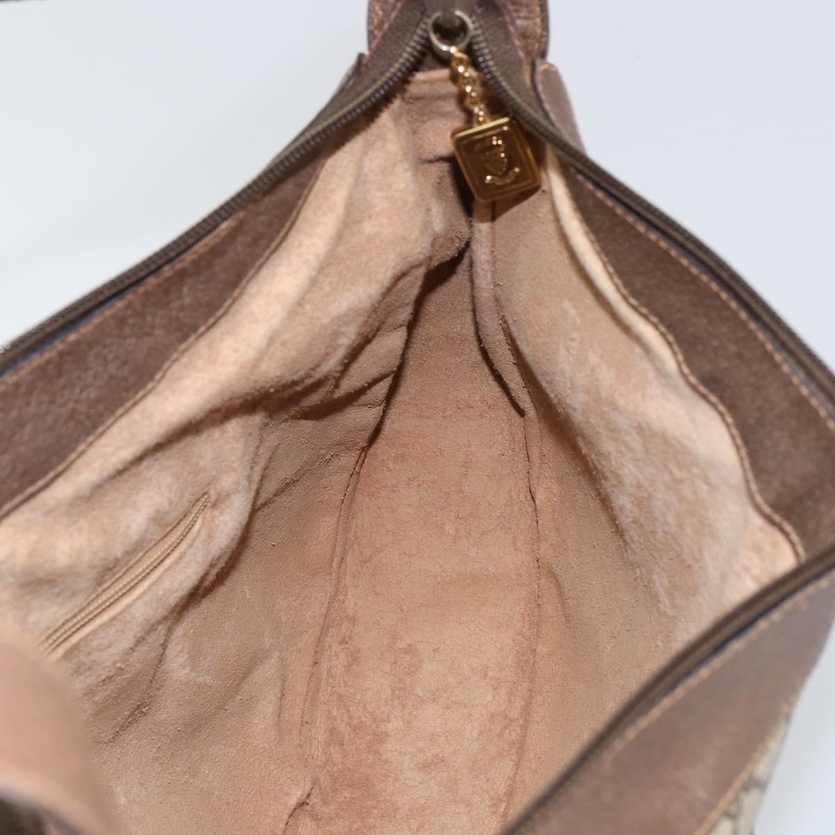 GUCCI GG Supreme Shoulder Bag PVC Beige Gold Auth ep12173