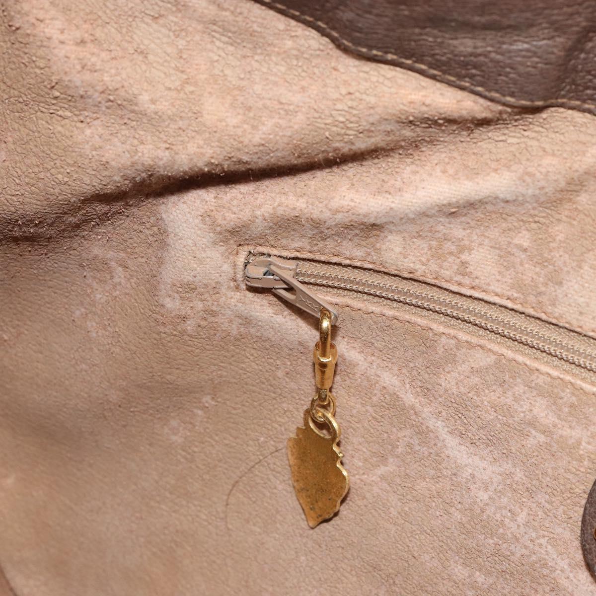 GUCCI GG Supreme Shoulder Bag PVC Beige Gold Auth ep12173