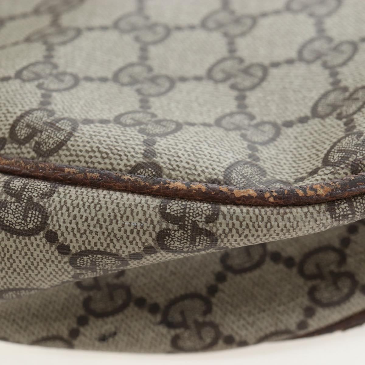 GUCCI GG Supreme Shoulder Bag PVC Beige Gold Auth ep12173