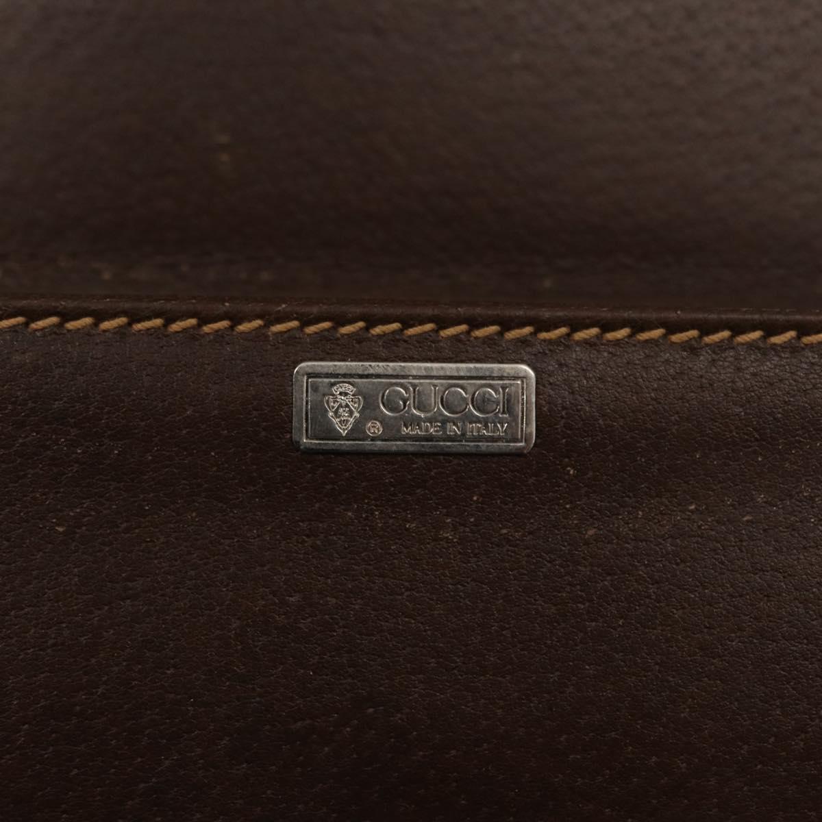 GUCCI Cigar Case Shoulder Bag Leather Brown Auth ep12178