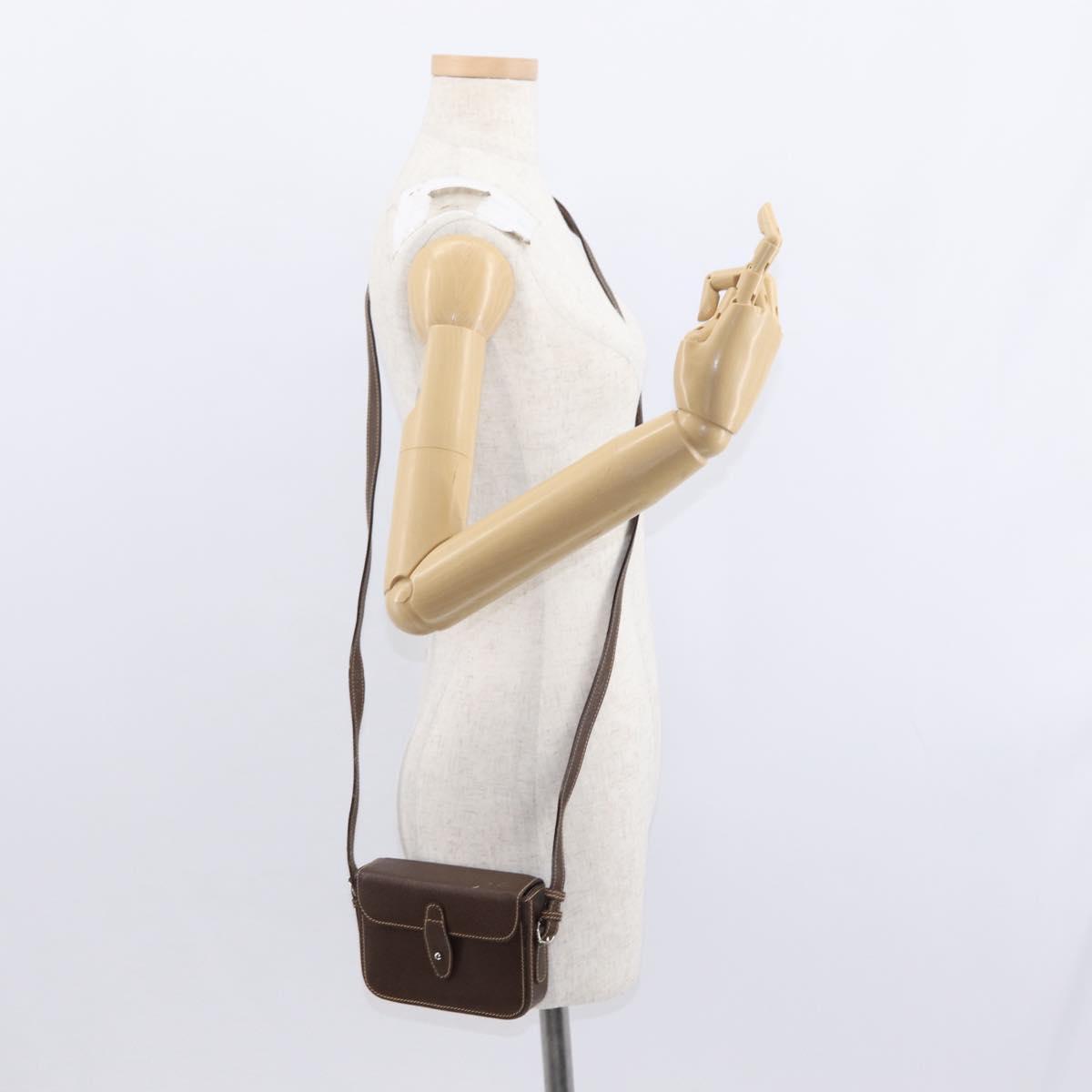 GUCCI Cigar Case Shoulder Bag Leather Brown Auth ep12178