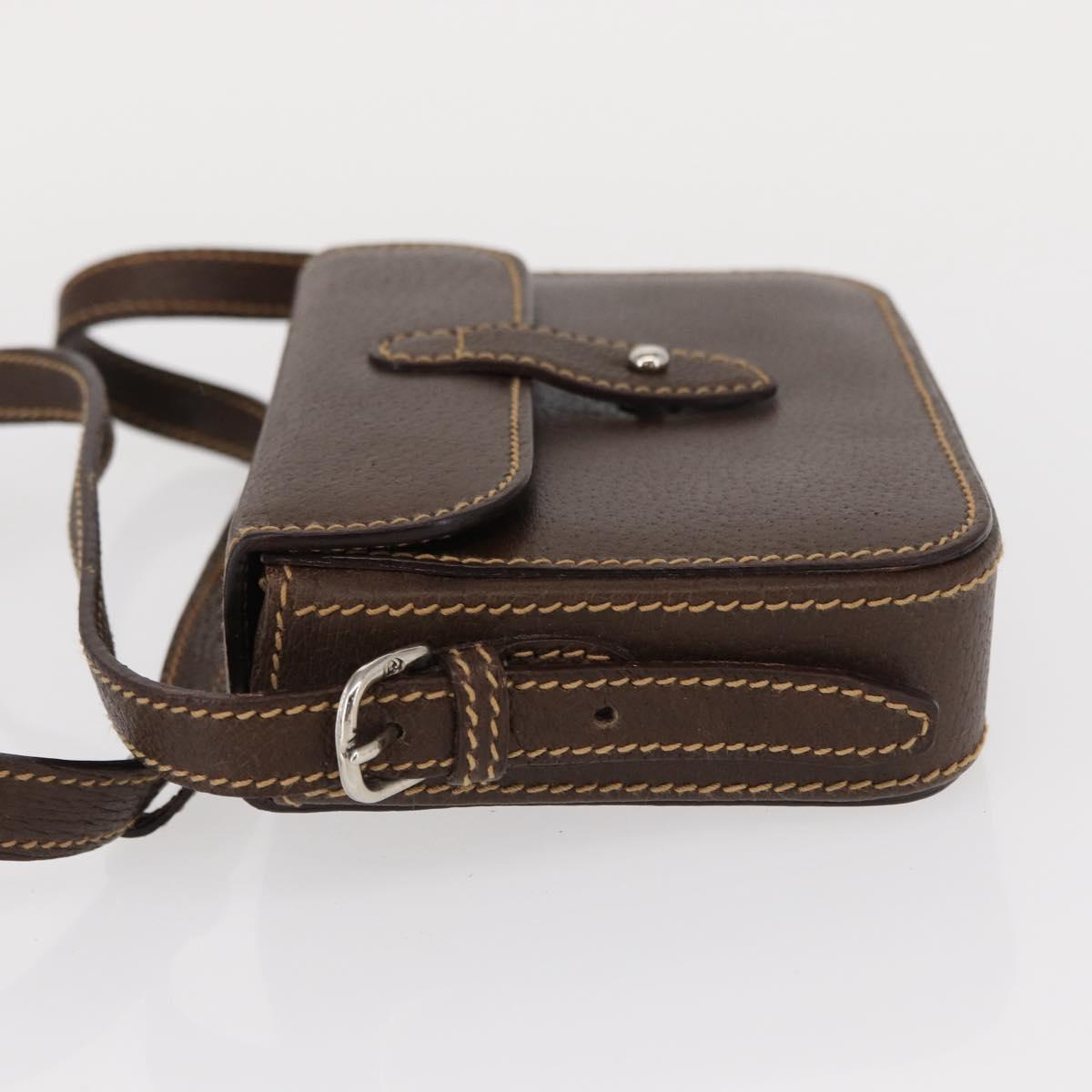 GUCCI Cigar Case Shoulder Bag Leather Brown Auth ep12178