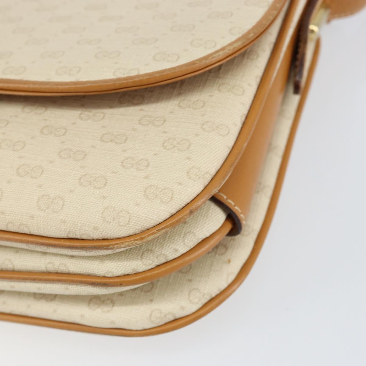 GUCCI Micro GG Supreme Shoulder Bag PVC Ivory Gold 001 406 1780 Auth ep12179