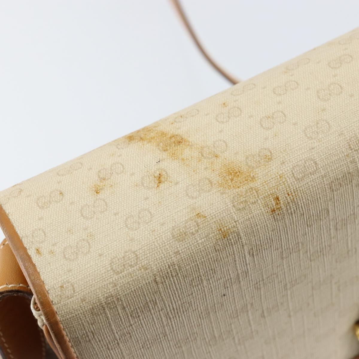 GUCCI Micro GG Supreme Shoulder Bag PVC Ivory Gold 001 406 1780 Auth ep12179