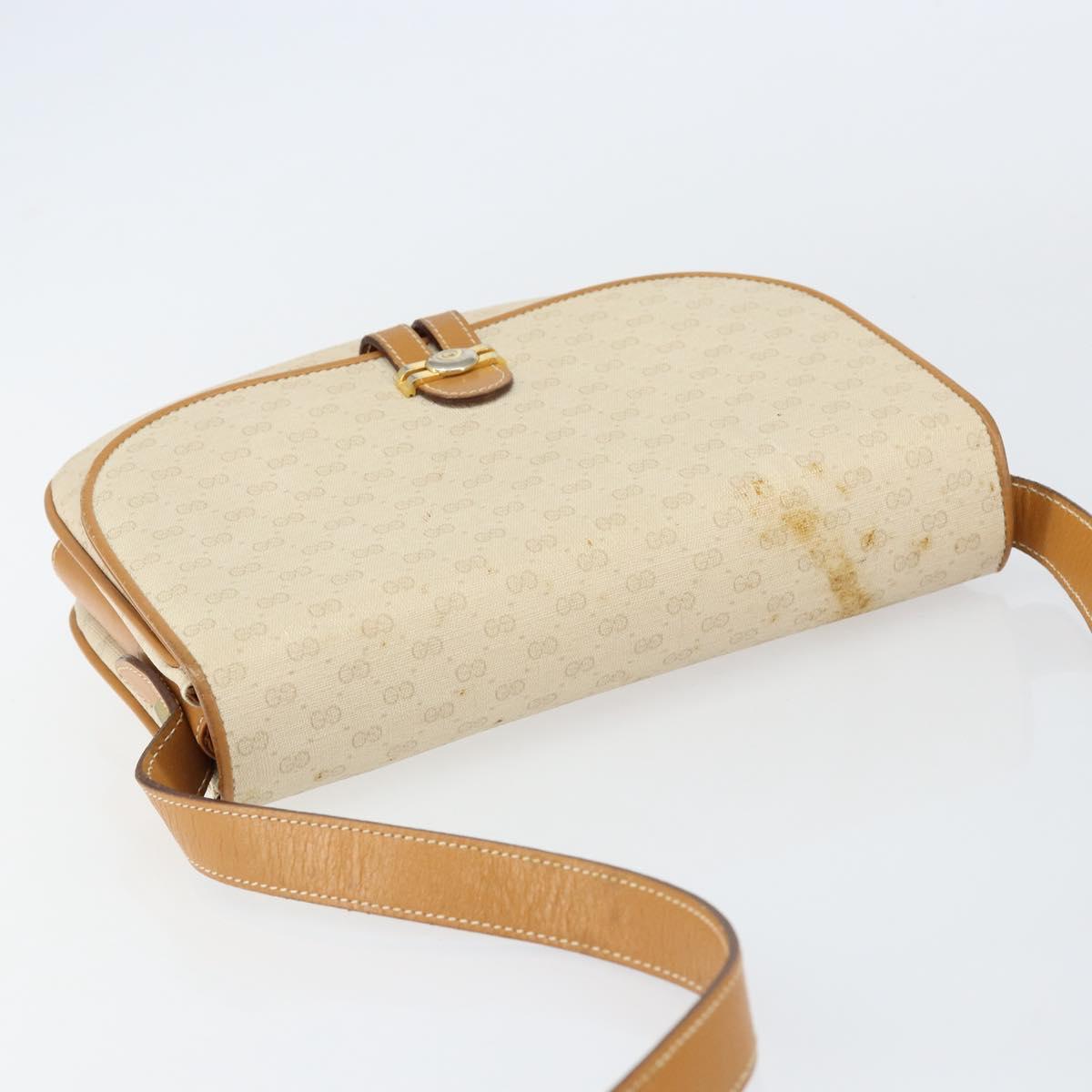 GUCCI Micro GG Supreme Shoulder Bag PVC Ivory Gold 001 406 1780 Auth ep12179