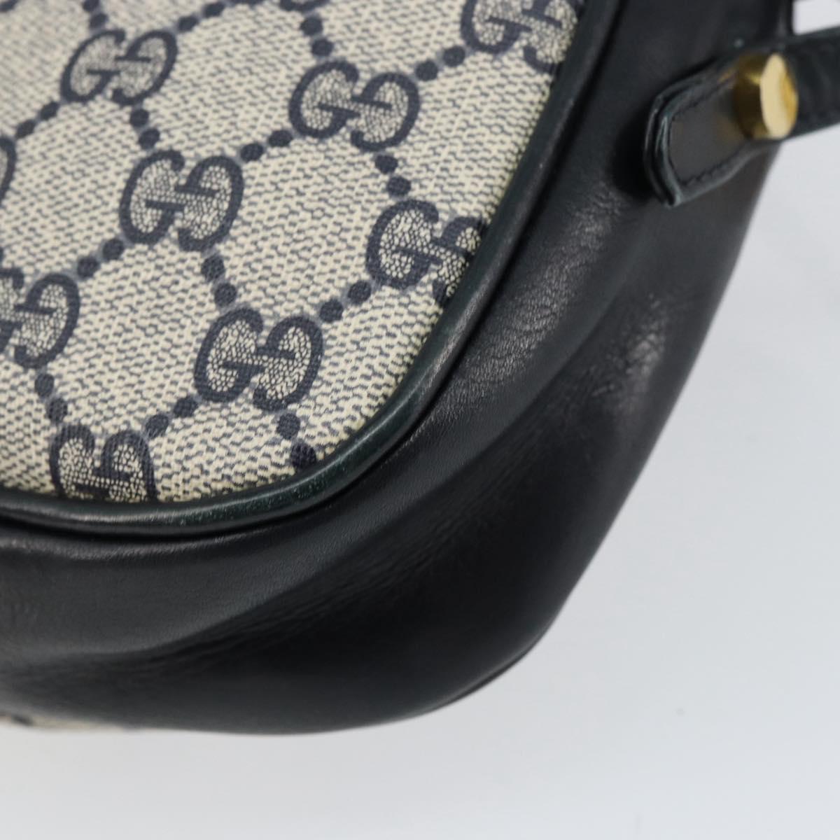 GUCCI GG Supreme Shoulder Bag PVC Navy Gold Auth ep12182