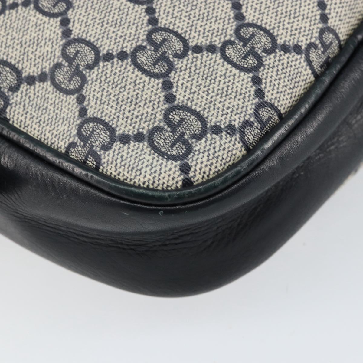 GUCCI GG Supreme Shoulder Bag PVC Navy Gold Auth ep12182