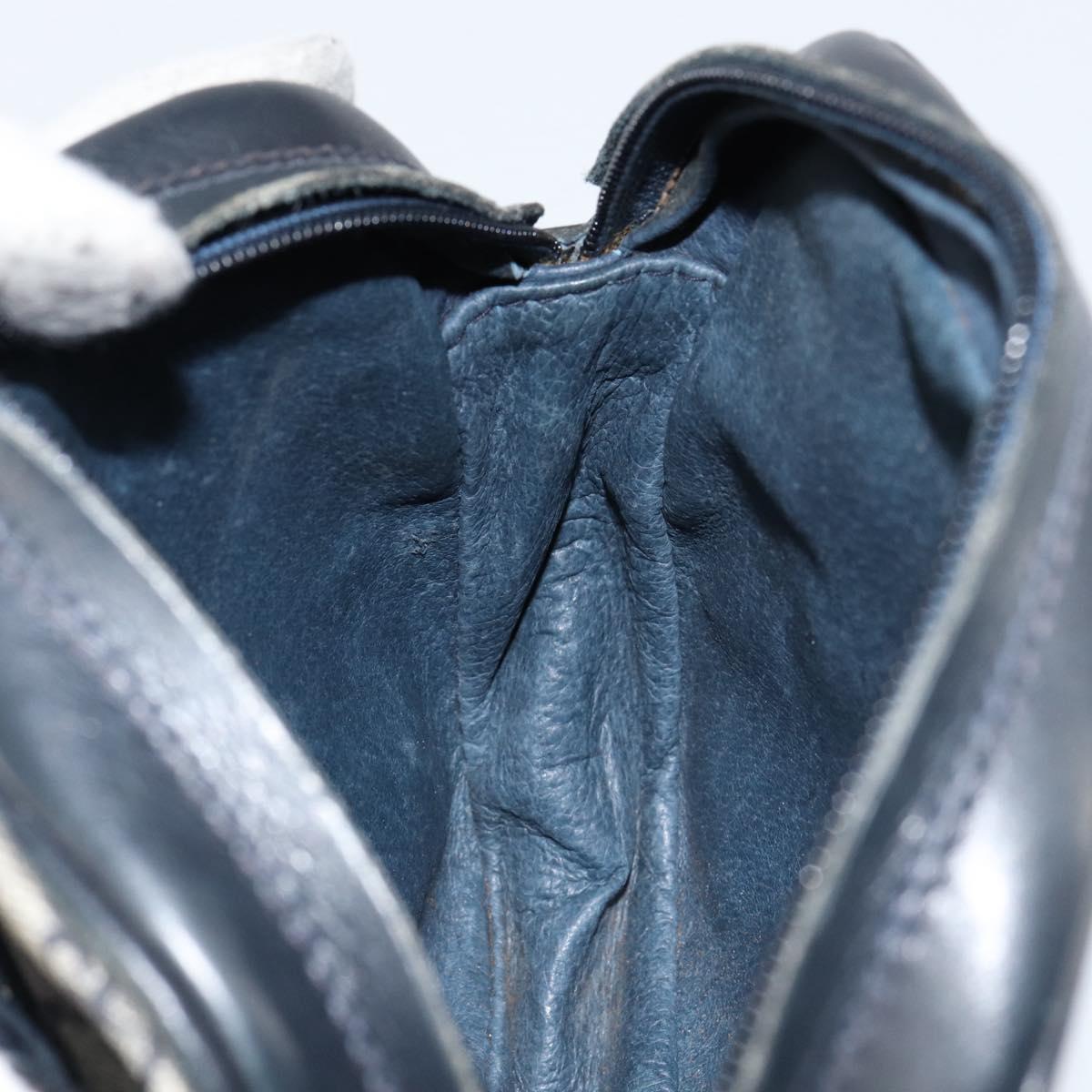 GUCCI GG Supreme Shoulder Bag PVC Navy Gold Auth ep12182