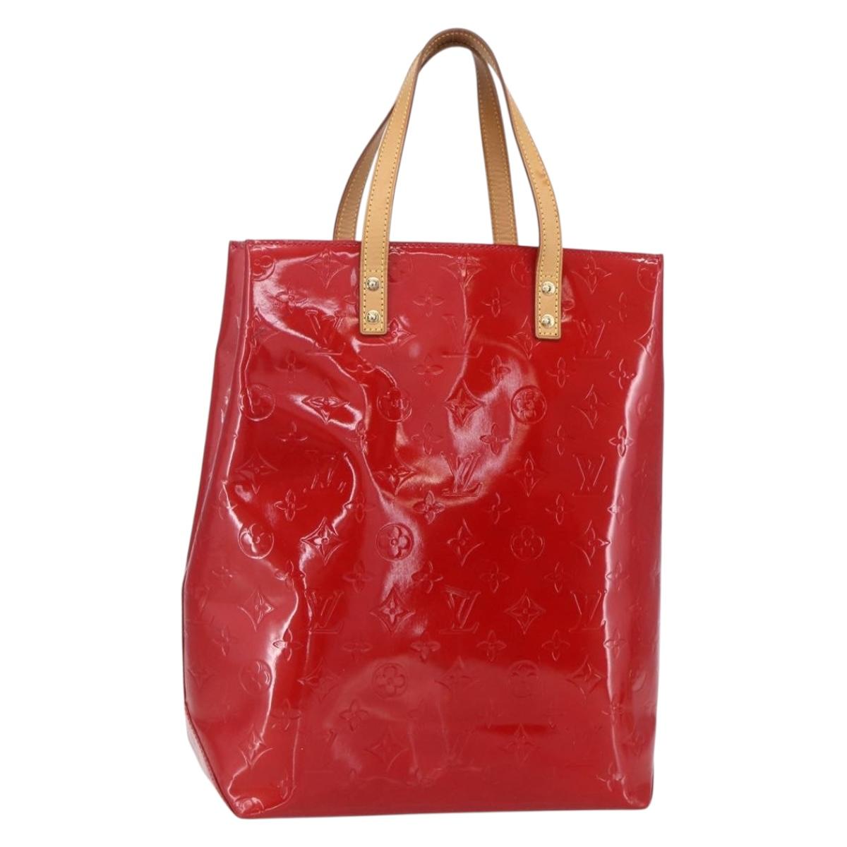 LOUIS VUITTON Monogram Vernis Reade MM Hand Bag Red Rouge M91086 LV Auth ep12185