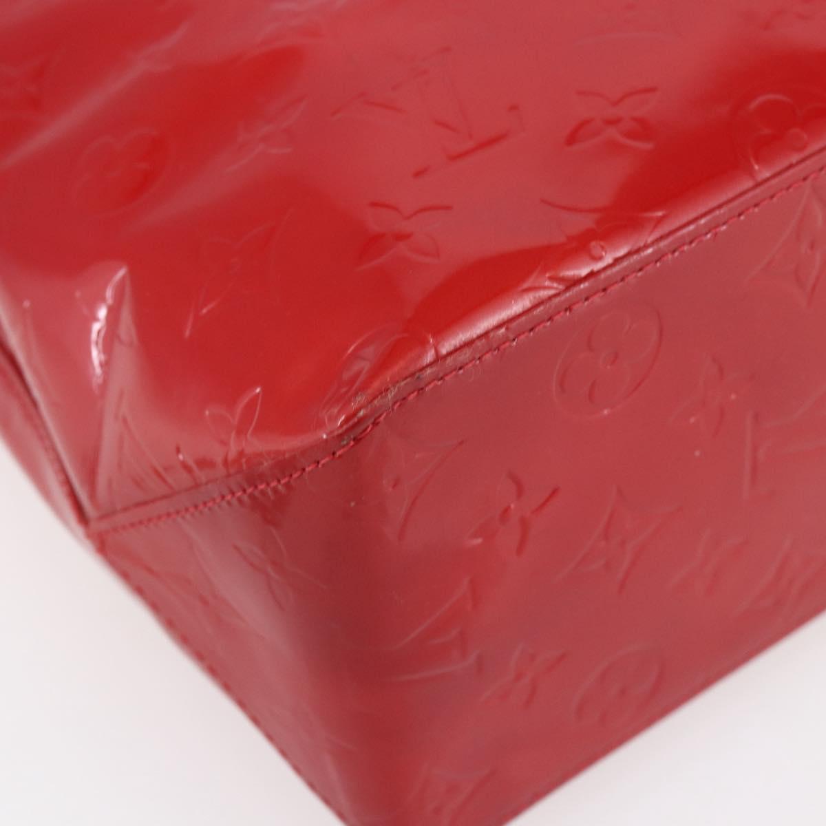 LOUIS VUITTON Monogram Vernis Reade MM Hand Bag Red Rouge M91086 LV Auth ep12185