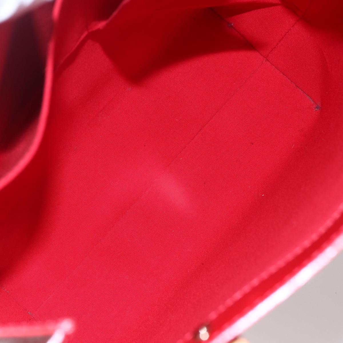 LOUIS VUITTON Monogram Vernis Reade MM Hand Bag Red Rouge M91086 LV Auth ep12185
