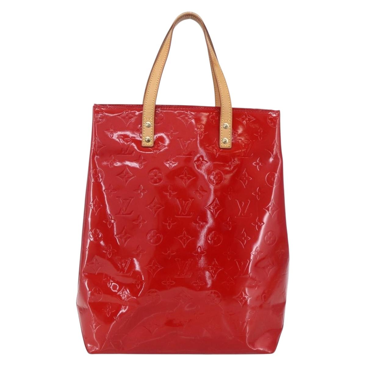 LOUIS VUITTON Monogram Vernis Reade MM Hand Bag Red Rouge M91086 LV Auth ep12185