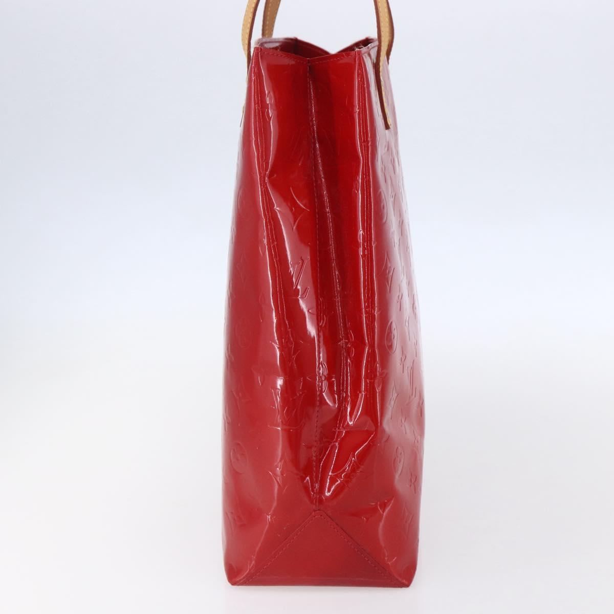 LOUIS VUITTON Monogram Vernis Reade MM Hand Bag Red Rouge M91086 LV Auth ep12185