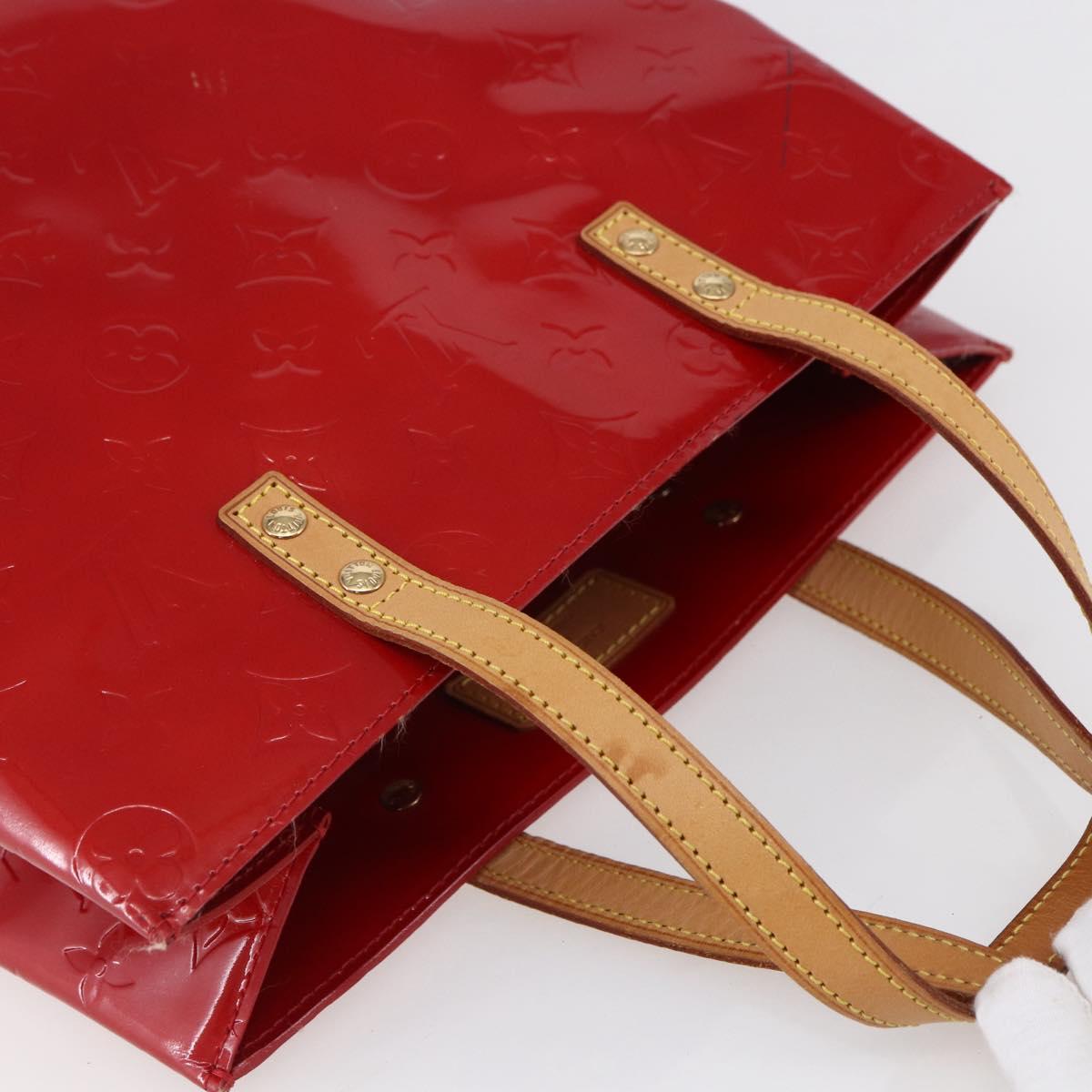 LOUIS VUITTON Monogram Vernis Reade MM Hand Bag Red Rouge M91086 LV Auth ep12185