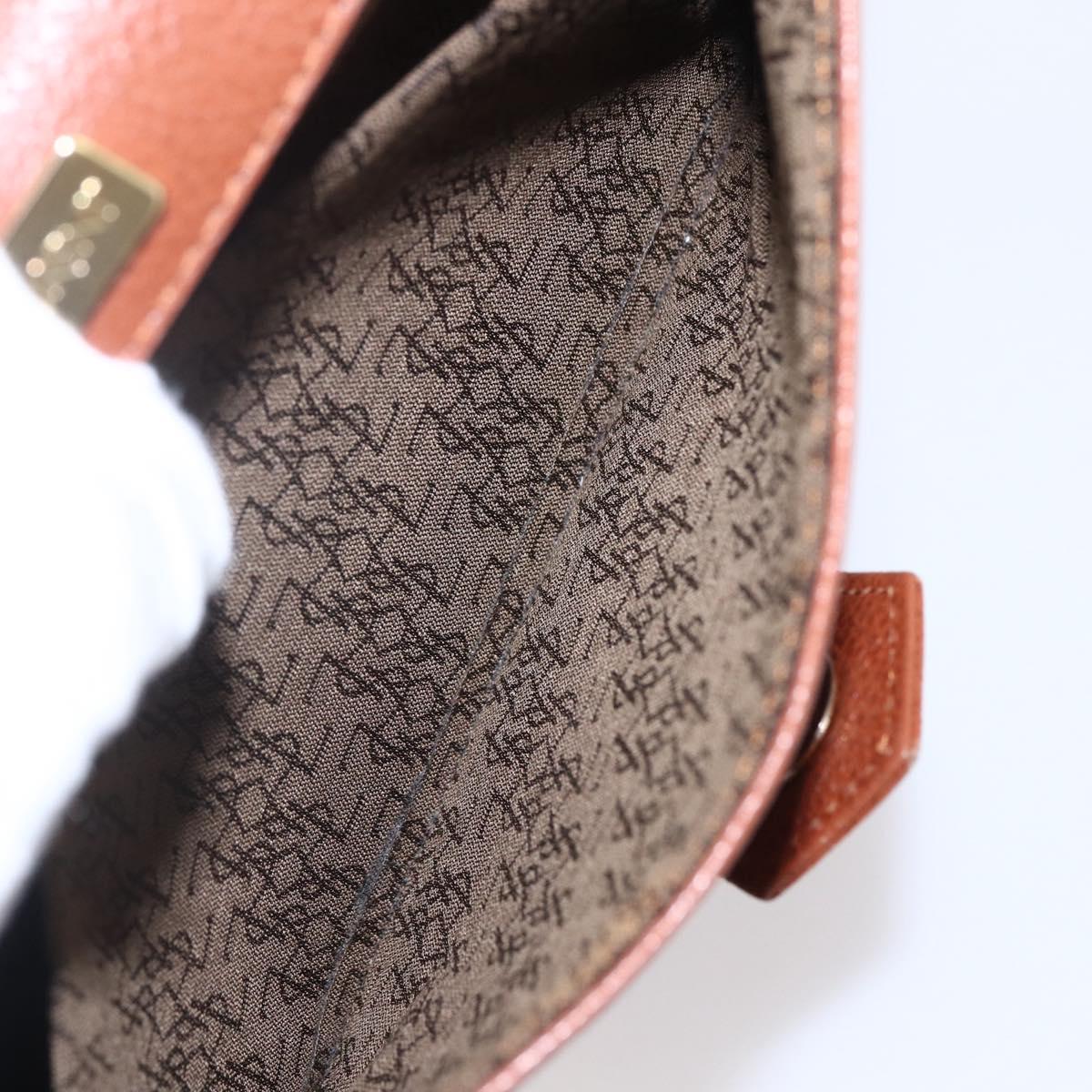 SAINT LAURENT Shoulder Bag Leather Brown Gold Auth ep12190