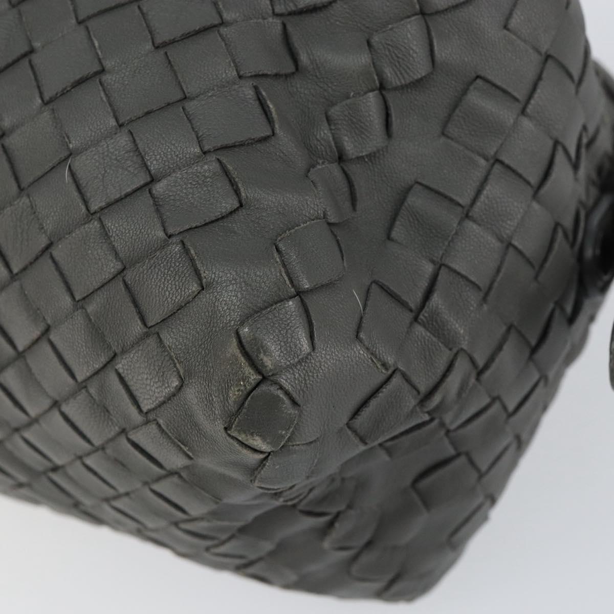 BOTTEGA VENETA INTRECCIATO Shoulder Bag Leather Gray Auth ep12194