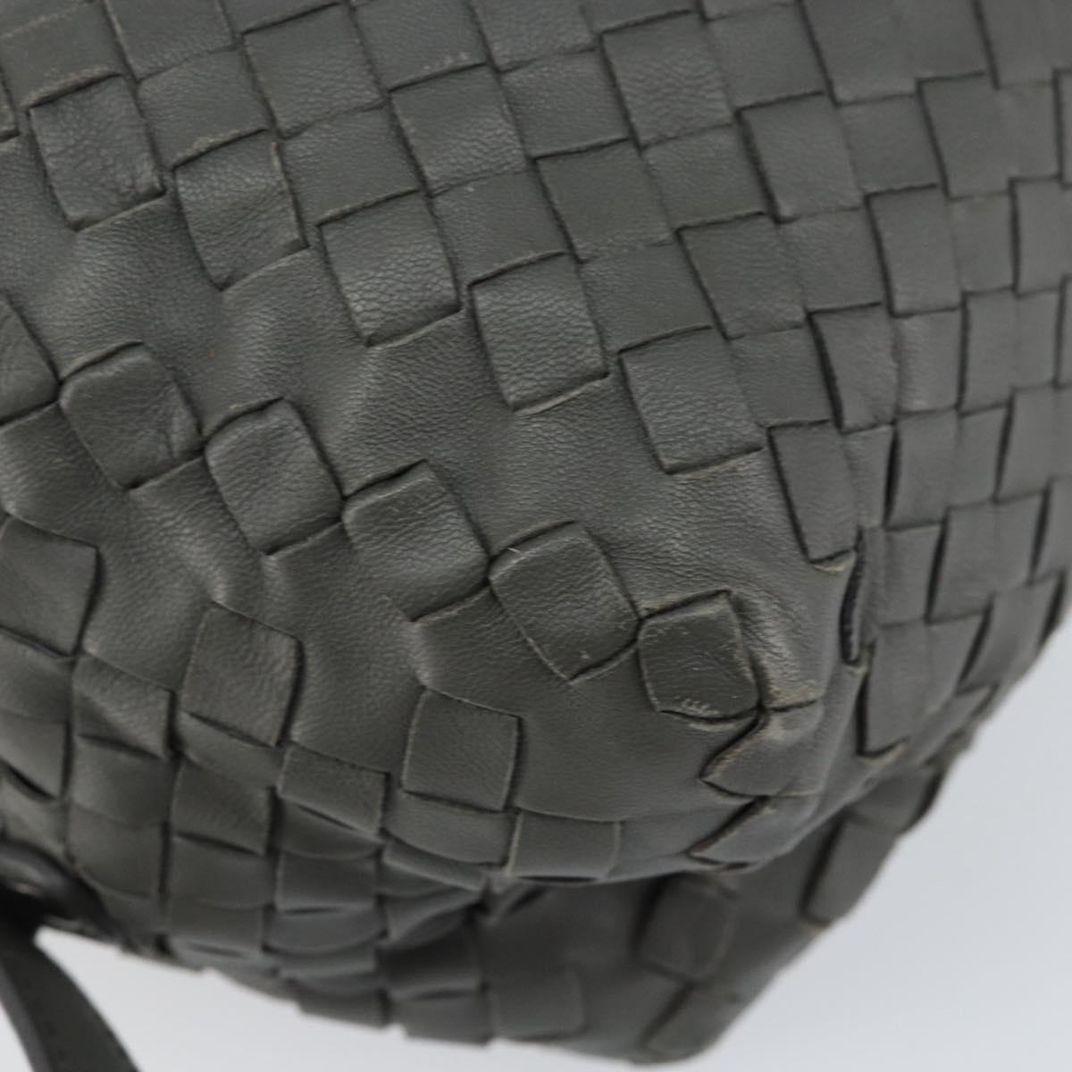 BOTTEGA VENETA INTRECCIATO Shoulder Bag Leather Gray Auth ep12194