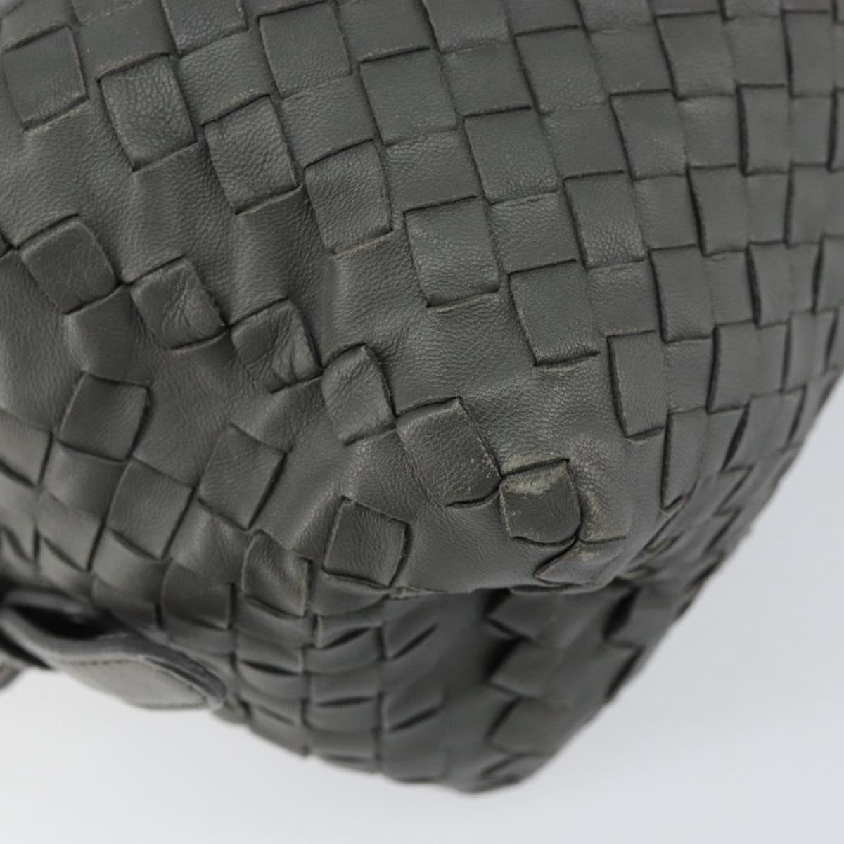BOTTEGA VENETA INTRECCIATO Shoulder Bag Leather Gray Auth ep12194