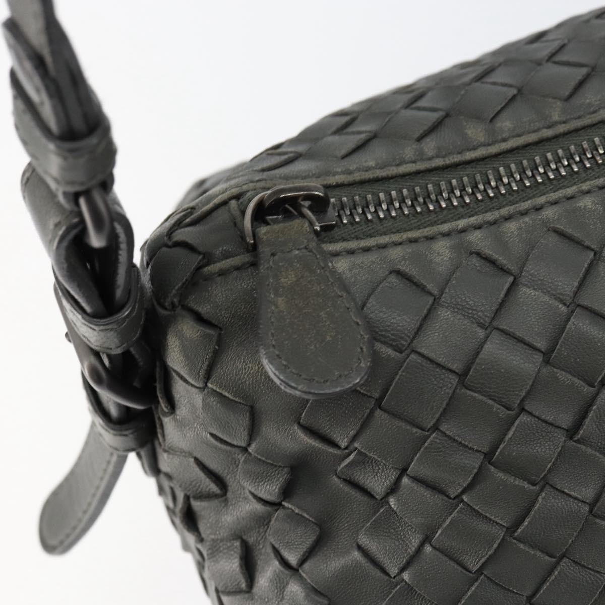 BOTTEGA VENETA INTRECCIATO Shoulder Bag Leather Gray Auth ep12194