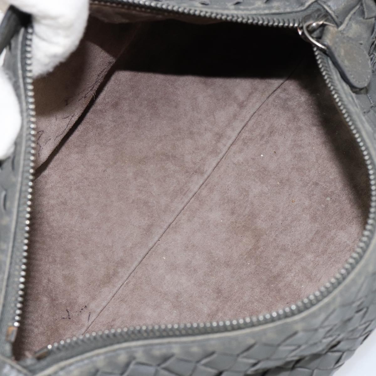 BOTTEGA VENETA INTRECCIATO Shoulder Bag Leather Gray Auth ep12194
