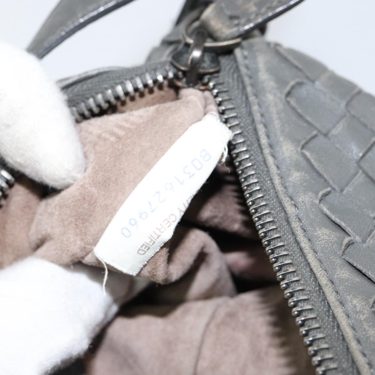 BOTTEGA VENETA INTRECCIATO Shoulder Bag Leather Gray Auth ep12194