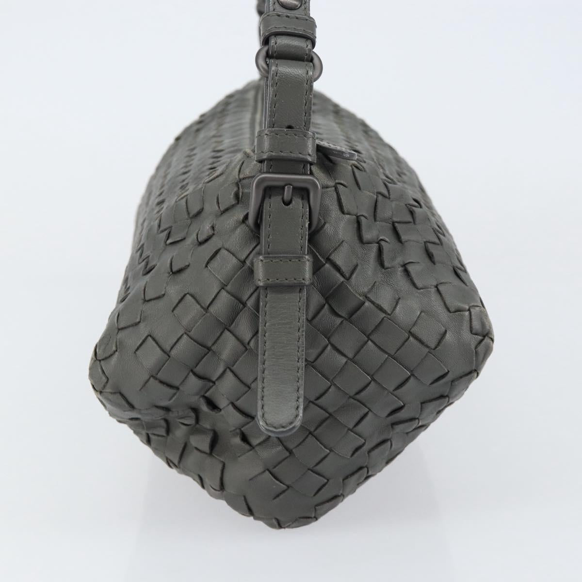 BOTTEGA VENETA INTRECCIATO Shoulder Bag Leather Gray Auth ep12194