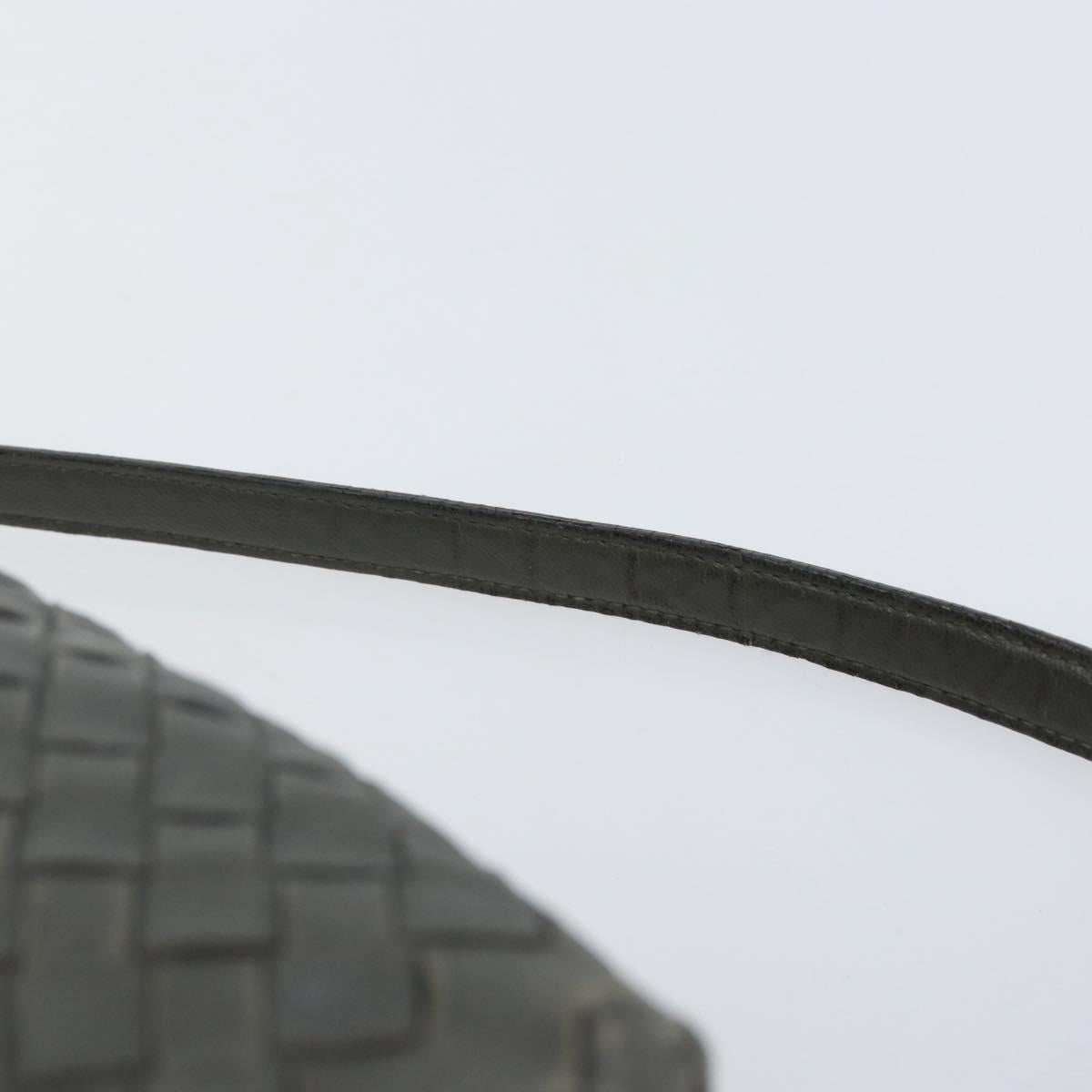 BOTTEGA VENETA INTRECCIATO Shoulder Bag Leather Gray Auth ep12194