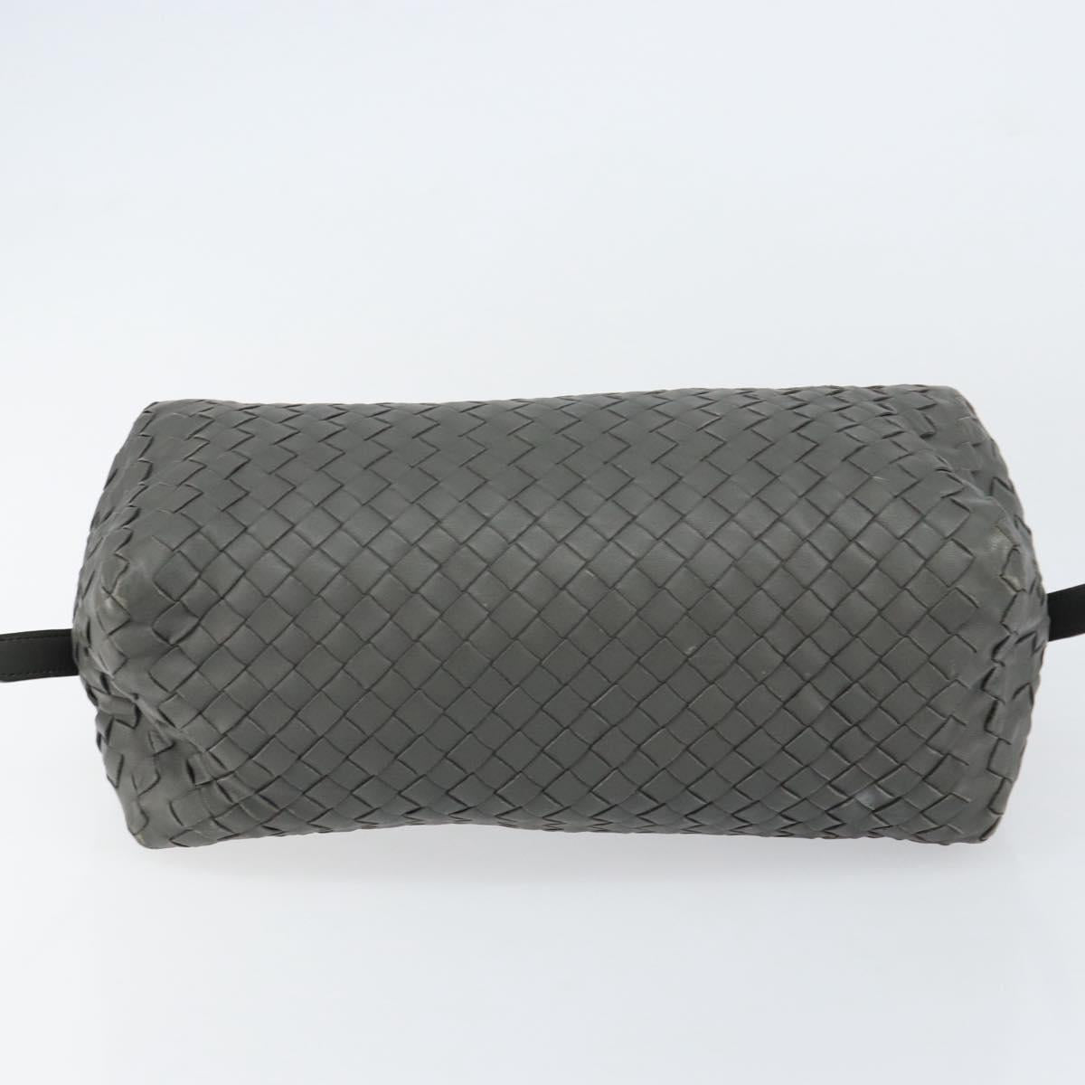 BOTTEGA VENETA INTRECCIATO Shoulder Bag Leather Gray Auth ep12194
