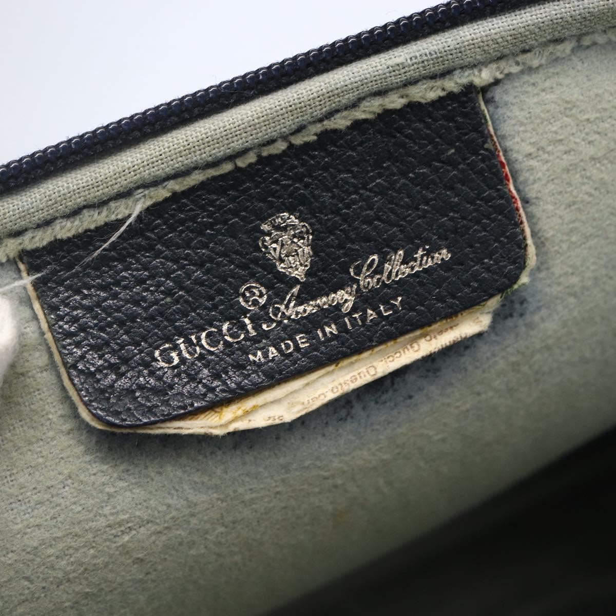 GUCCI GG Supreme Shoulder Bag PVC Navy Gold 97 02 068 Auth ep12195