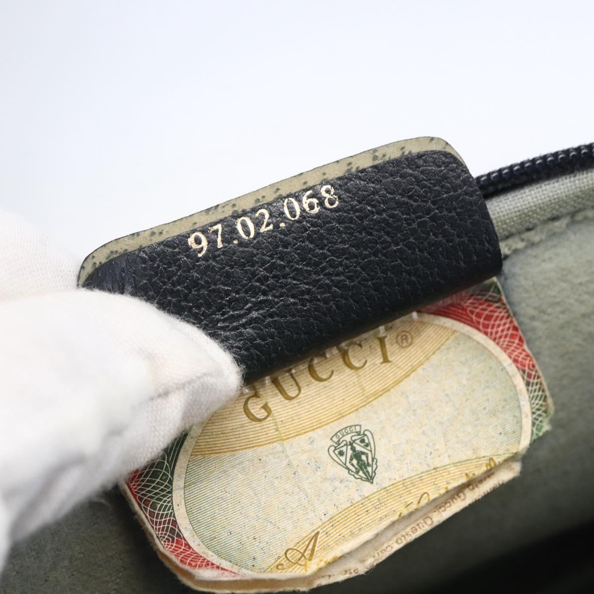 GUCCI GG Supreme Shoulder Bag PVC Navy Gold 97 02 068 Auth ep12195