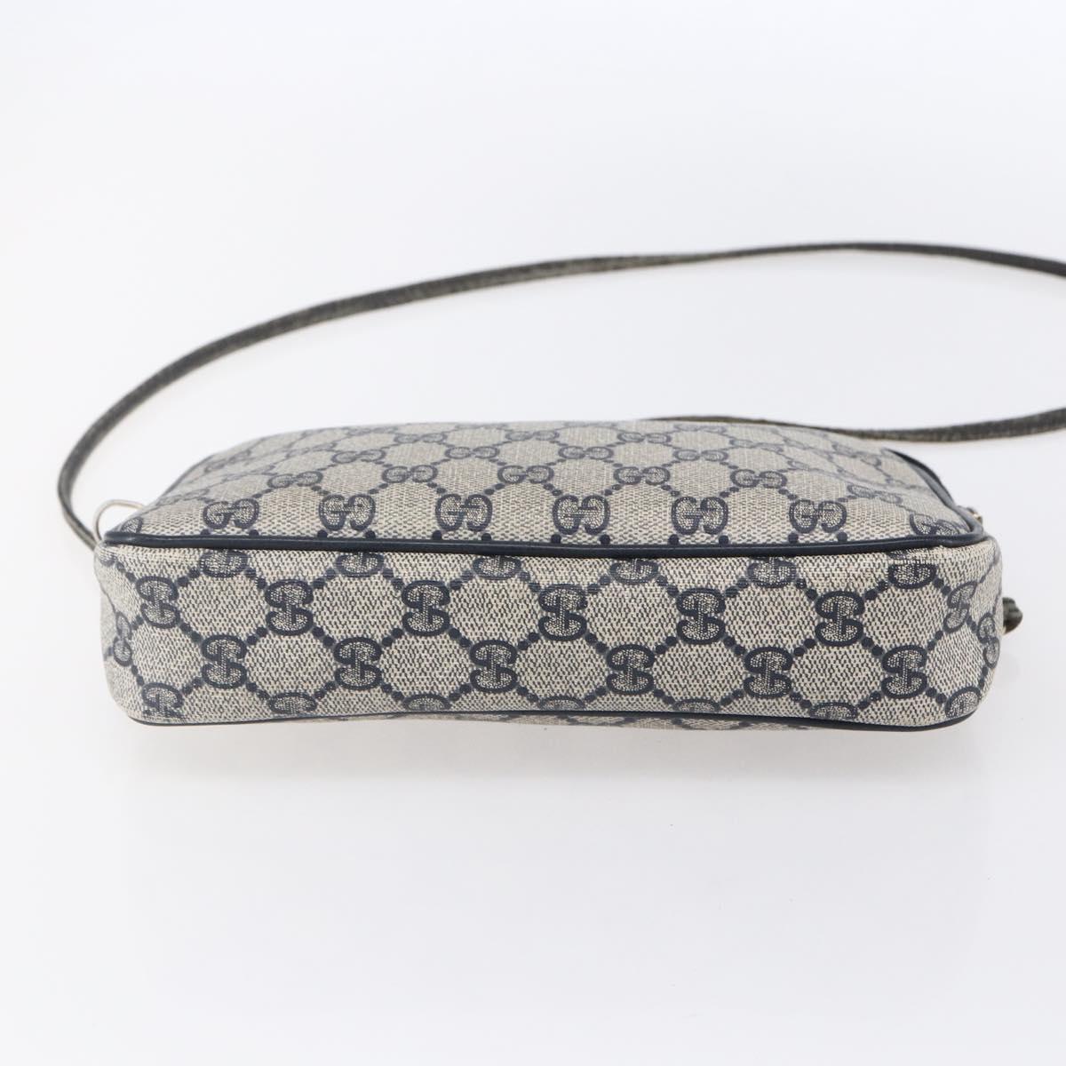 GUCCI GG Supreme Shoulder Bag PVC Navy Gold 97 02 068 Auth ep12195