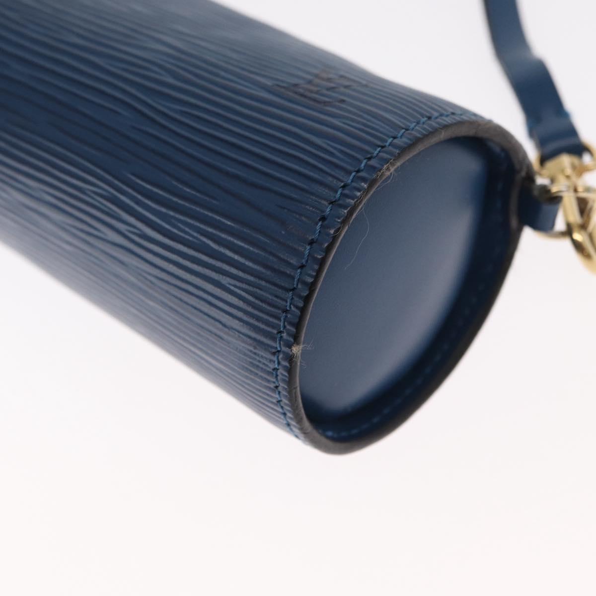 LOUIS VUITTON Epi Soufflot Pouch Pouch Blue LV Auth ep12199