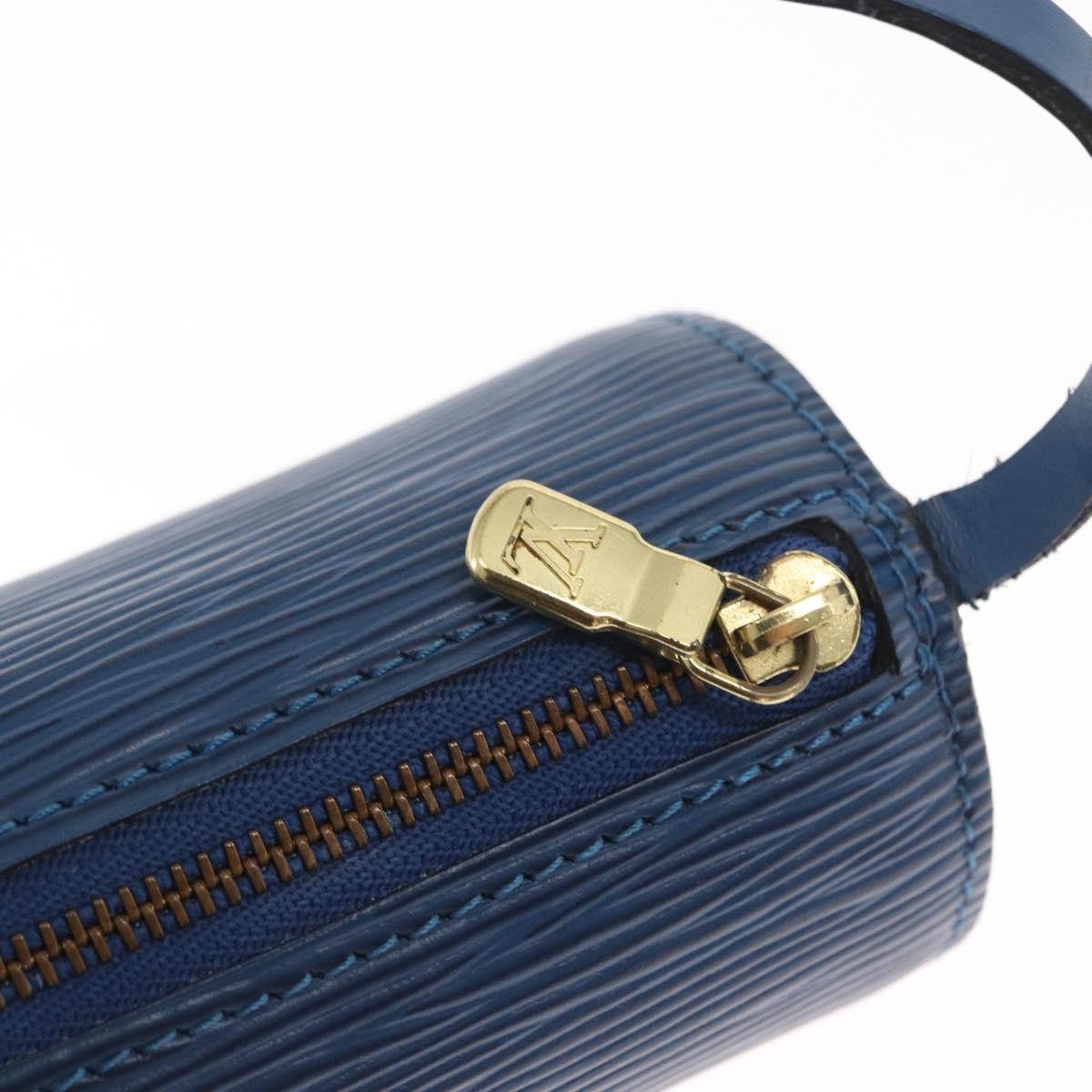 LOUIS VUITTON Epi Soufflot Pouch Pouch Blue LV Auth ep12199