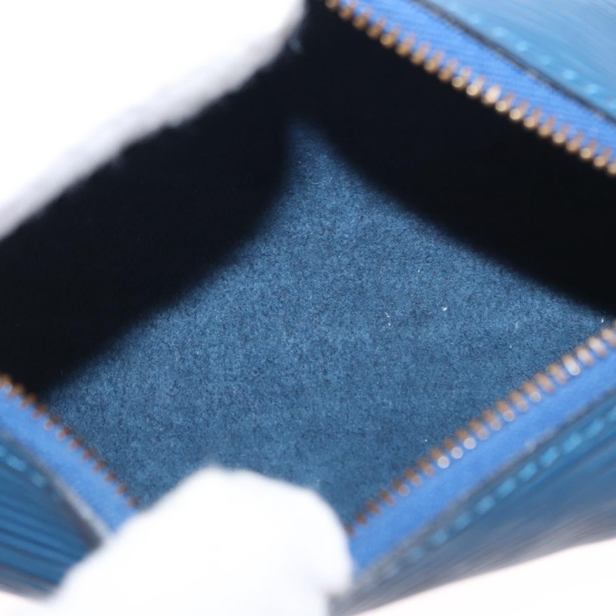 LOUIS VUITTON Epi Soufflot Pouch Pouch Blue LV Auth ep12199
