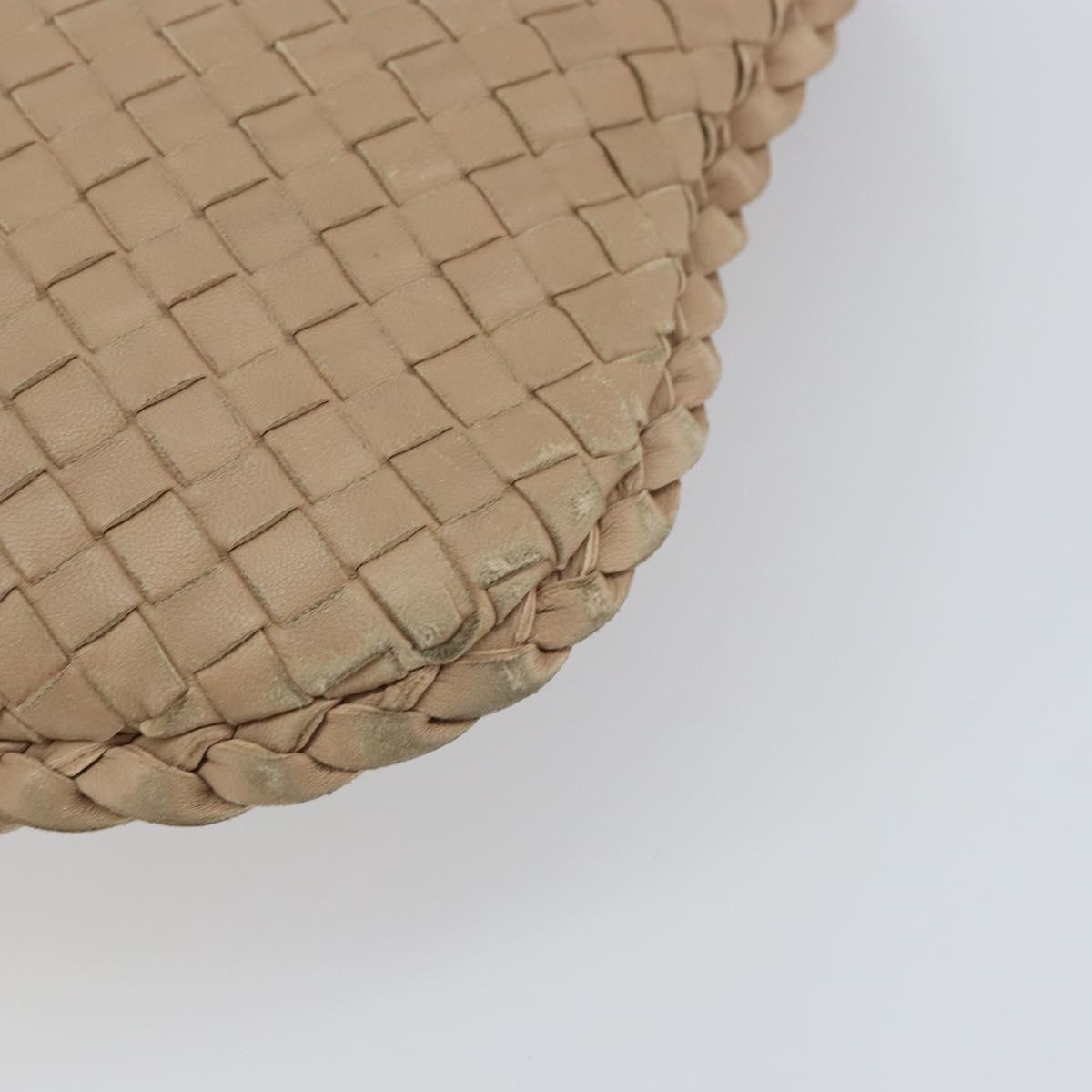BOTTEGA VENETA INTRECCIATO Hobo Shoulder Bag Leather Beige 115653 Auth ep12202