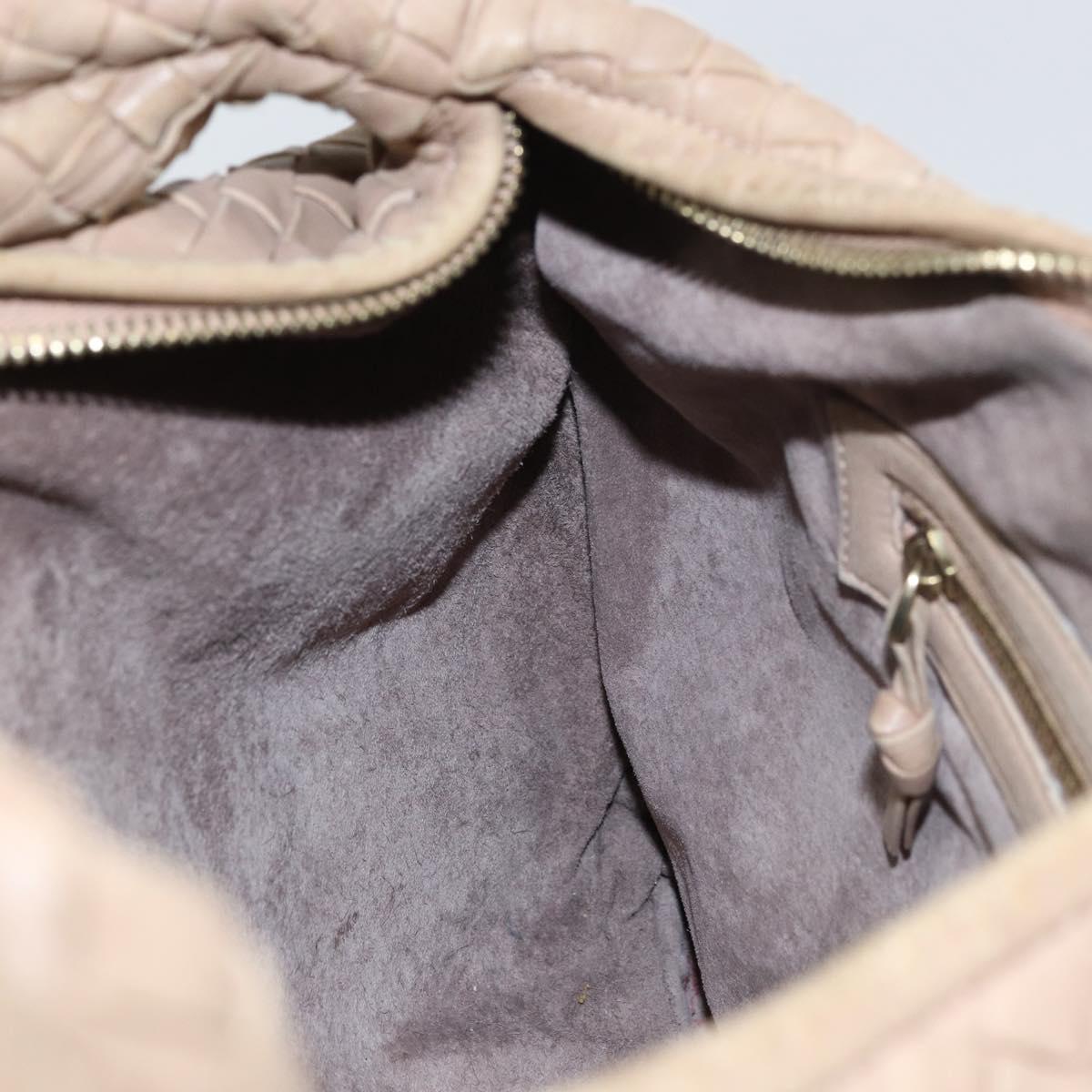 BOTTEGA VENETA INTRECCIATO Hobo Shoulder Bag Leather Beige 115653 Auth ep12202
