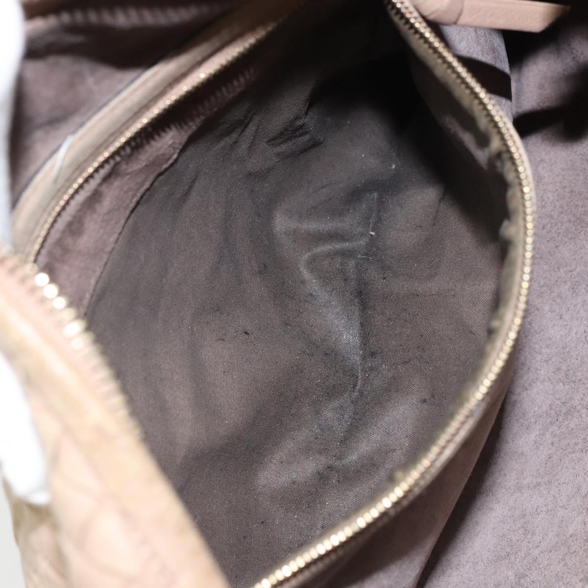 BOTTEGA VENETA INTRECCIATO Hobo Shoulder Bag Leather Beige 115653 Auth ep12202
