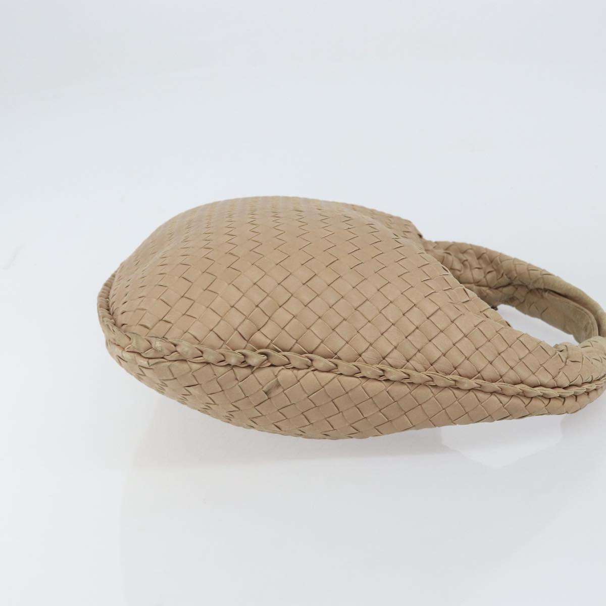 BOTTEGA VENETA INTRECCIATO Hobo Shoulder Bag Leather Beige 115653 Auth ep12202