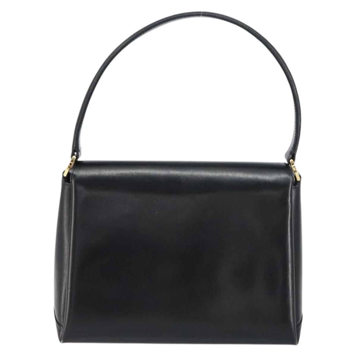 GUCCI Hand Bag Leather Black Gold 406 000 1080 Auth ep12203
