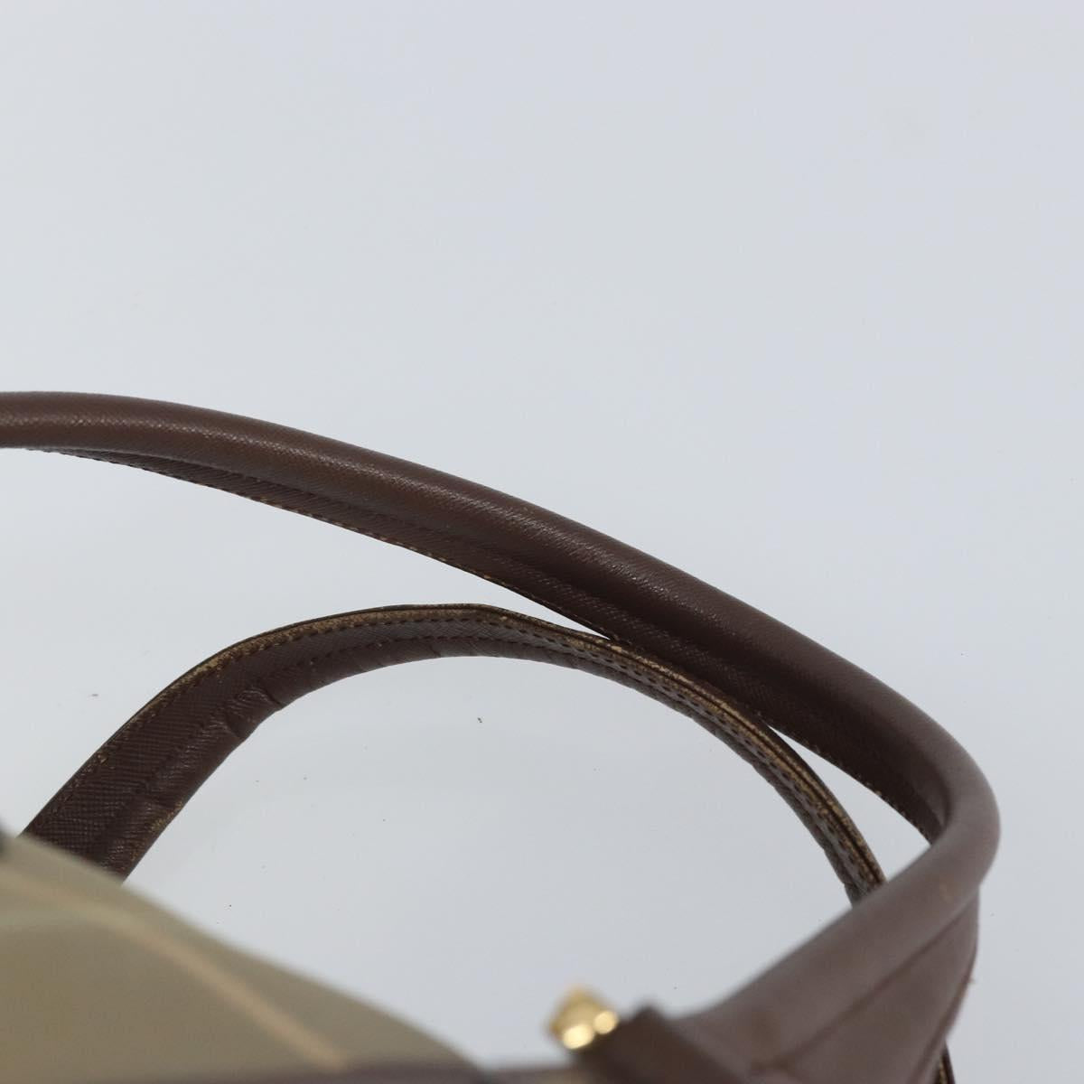Burberrys Nova Check Boston Bag Canvas Beige Gold Auth ep12208