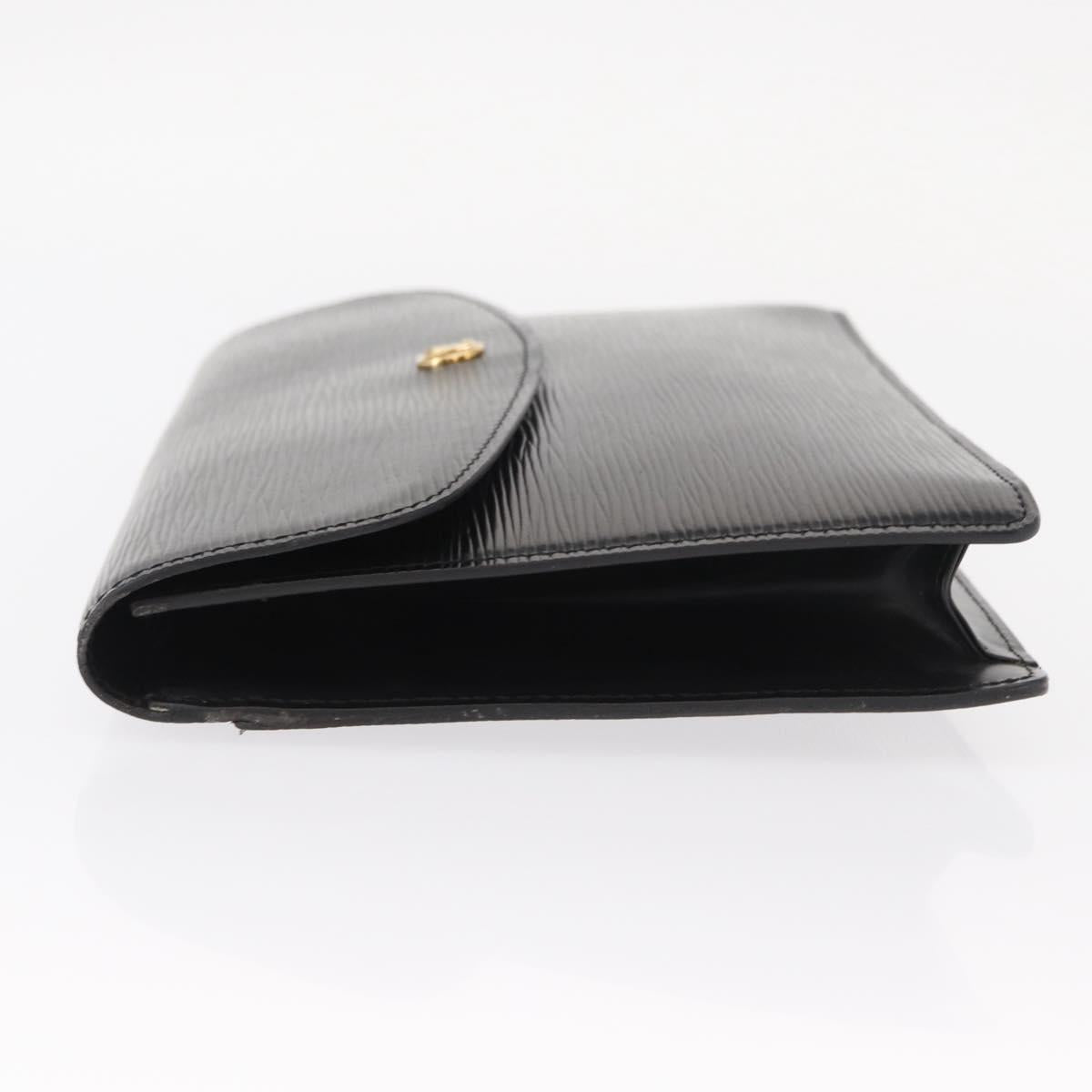 LOUIS VUITTON Epi Montaigne 27 Clutch Bag Black M52652 LV Auth ep12214