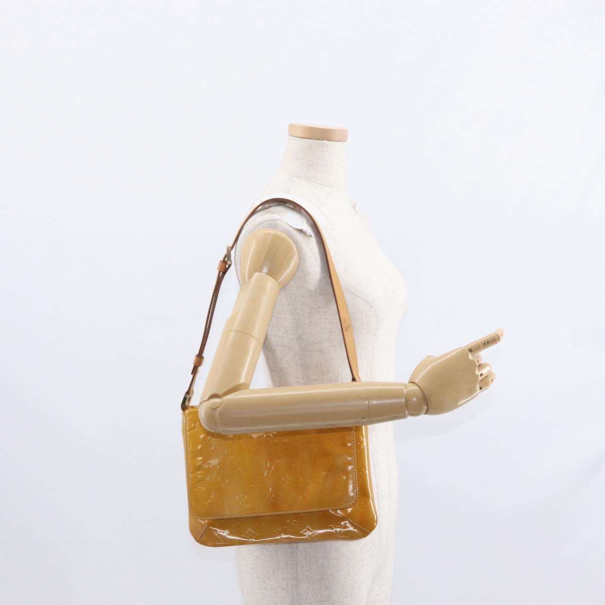 LOUIS VUITTON Monogram Vernis Thompson Street Bag Beige M91301 LV Auth ep12217