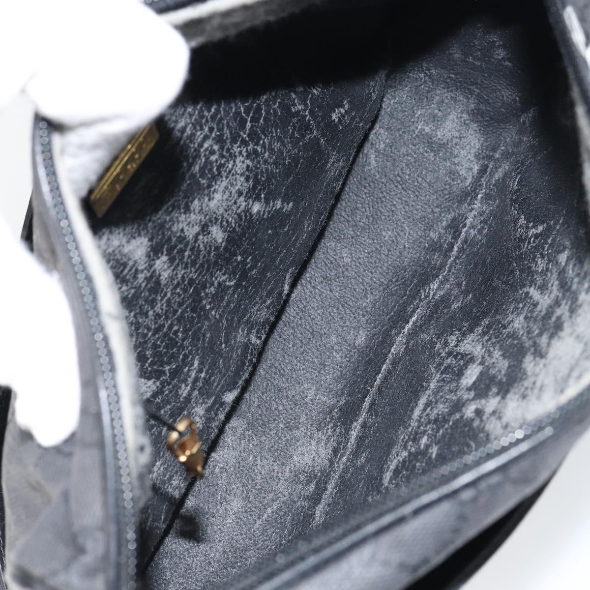 GUCCI GG Canvas Shoulder Bag Black Gold 001 14 0412 Auth ep12224