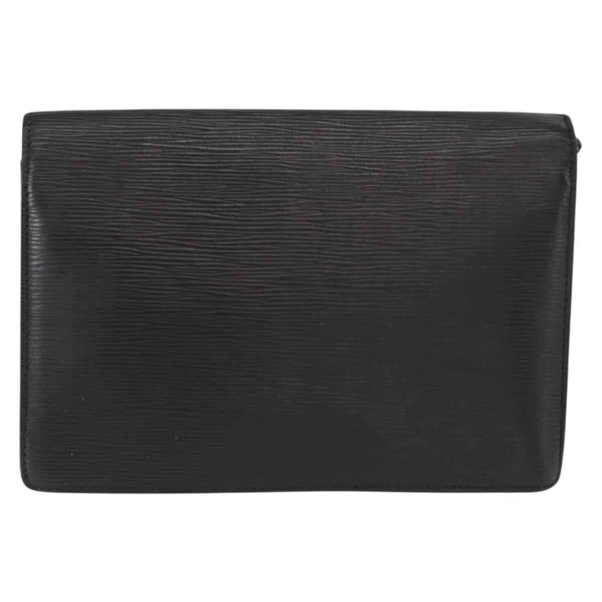 LOUIS VUITTON Epi Serie Dragonne Clutch Bag Black Noir M52612 LV Auth ep12225