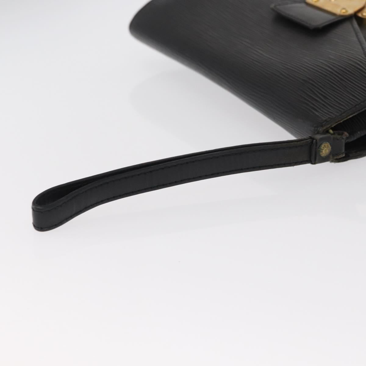 LOUIS VUITTON Epi Serie Dragonne Clutch Bag Black Noir M52612 LV Auth ep12225