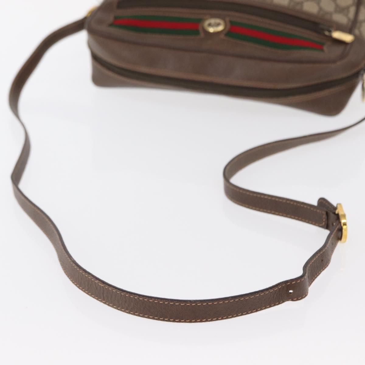 GUCCI GG Supreme Web Sherry Line Bag PVC Beige Gold 56 02 088 Auth ep12231