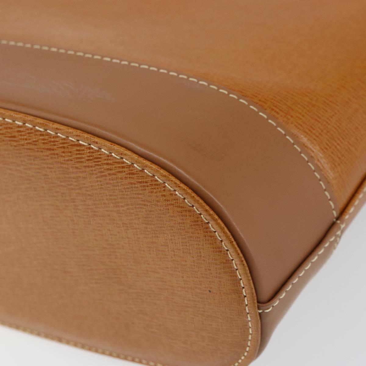BURBERRY Tote Bag Leather Brown Gold Auth ep12232