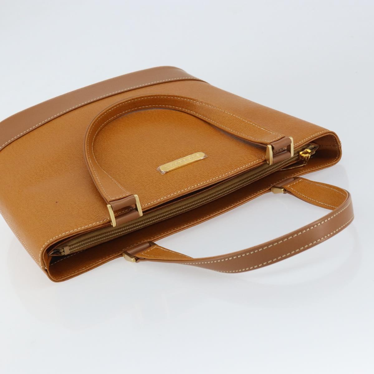 BURBERRY Tote Bag Leather Brown Gold Auth ep12232