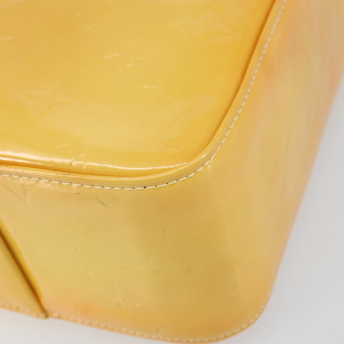 LOUIS VUITTON Monogram Vernis Columbus Tote Bag Lime Yellow M91047 Auth ep12233